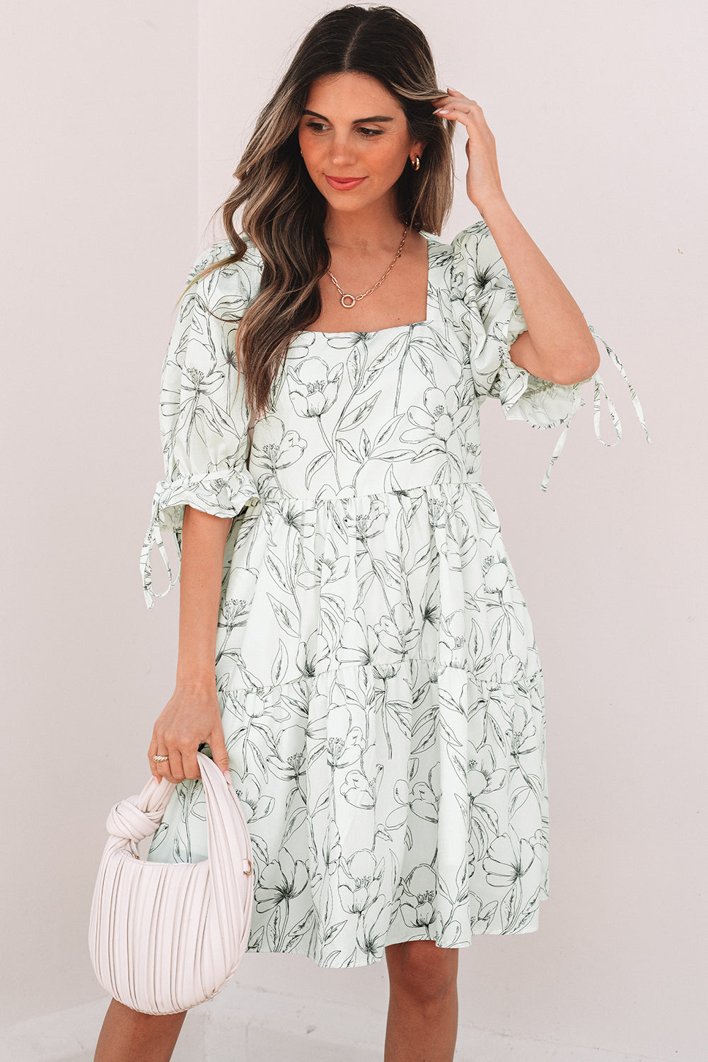 Bohemian Smocked Bodice Casual Mini