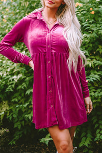 Bohemian soft velvet fitted dress