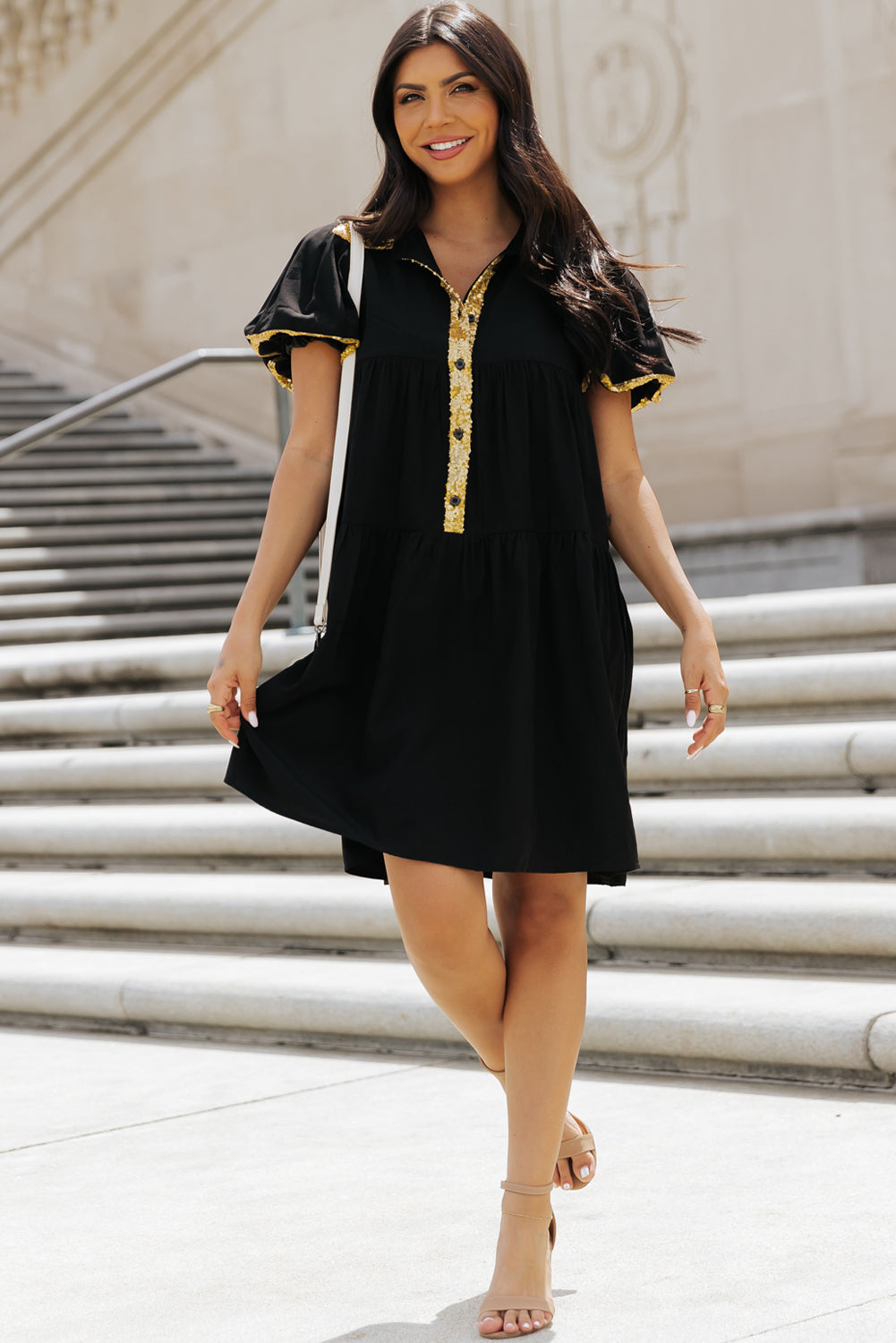 Bohemian Sparkle Mini Dress Back