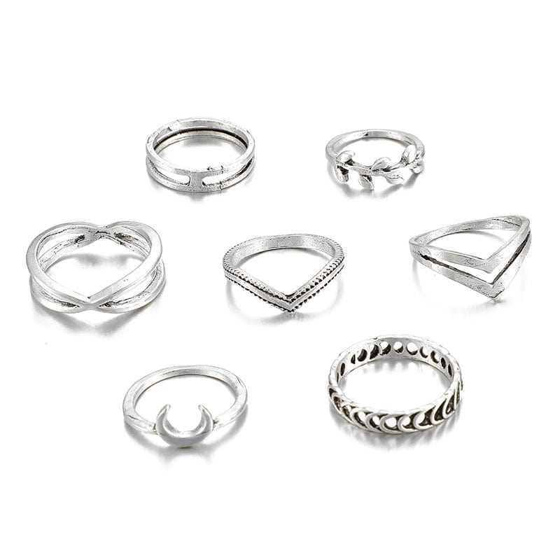 Bohemian sterling silver stacking rings