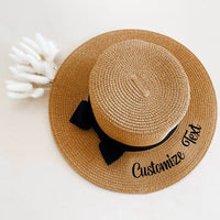 Bohemian straw boater ribbon detail
