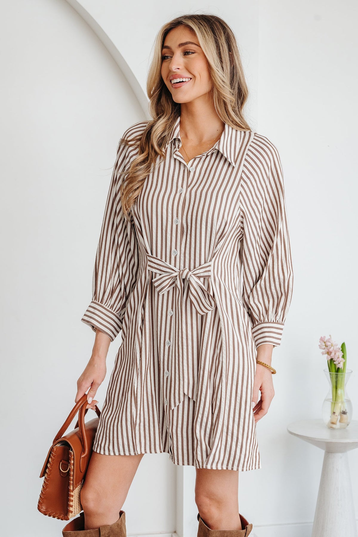 Bohemian Stripe Dress Back View