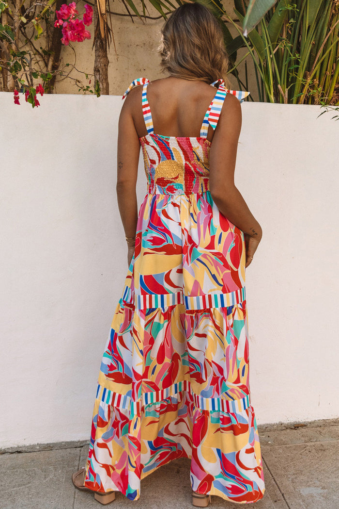Bohemian Striped Maxi Dress Women