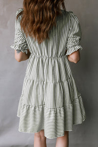 Bohemian Striped Summer Dress Front