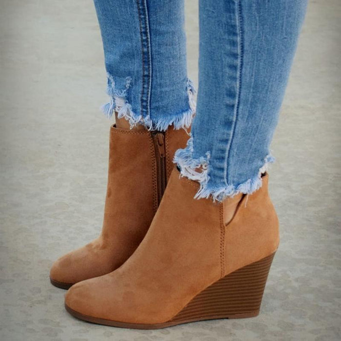 Bohemian suede booties women