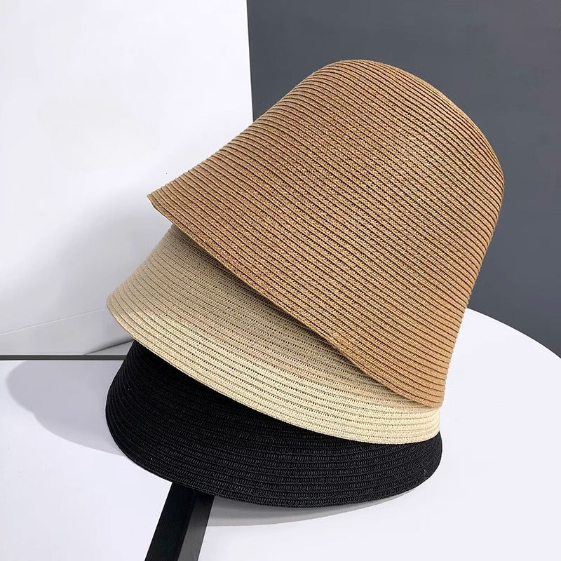 Bohemian summer straw bucket hat