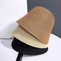 Bohemian summer straw bucket hat