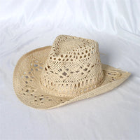Bohemian tan straw western hat