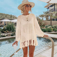 Bohemian tassel swimwear cover up