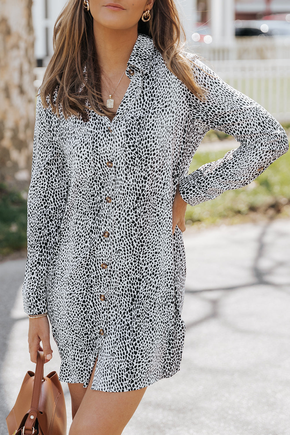 Bohemian Tiered Animal Pattern Dress