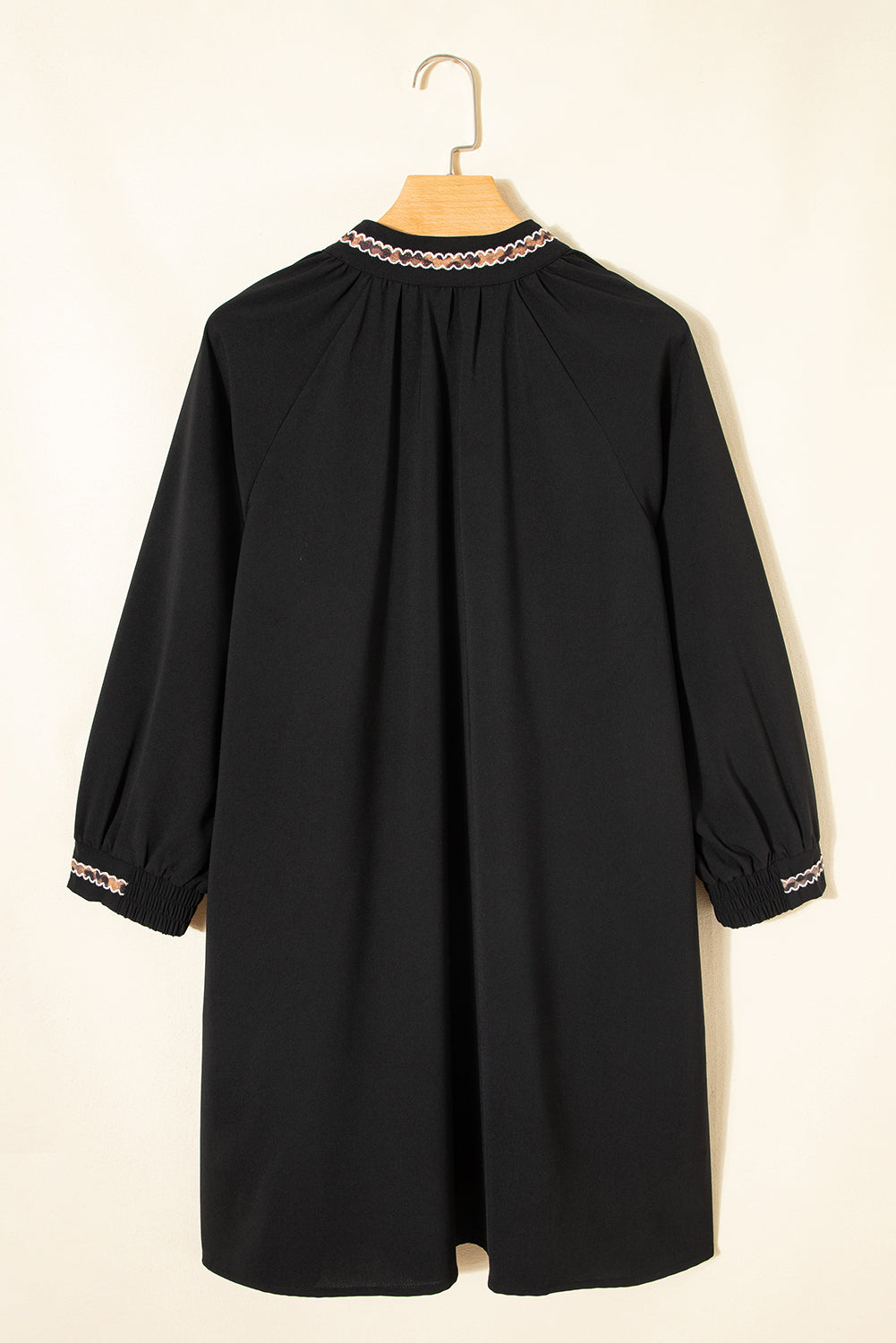 Bohemian Tiered Black Mini Dress