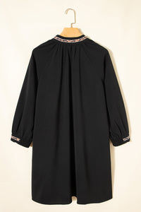 Bohemian Tiered Black Mini Dress