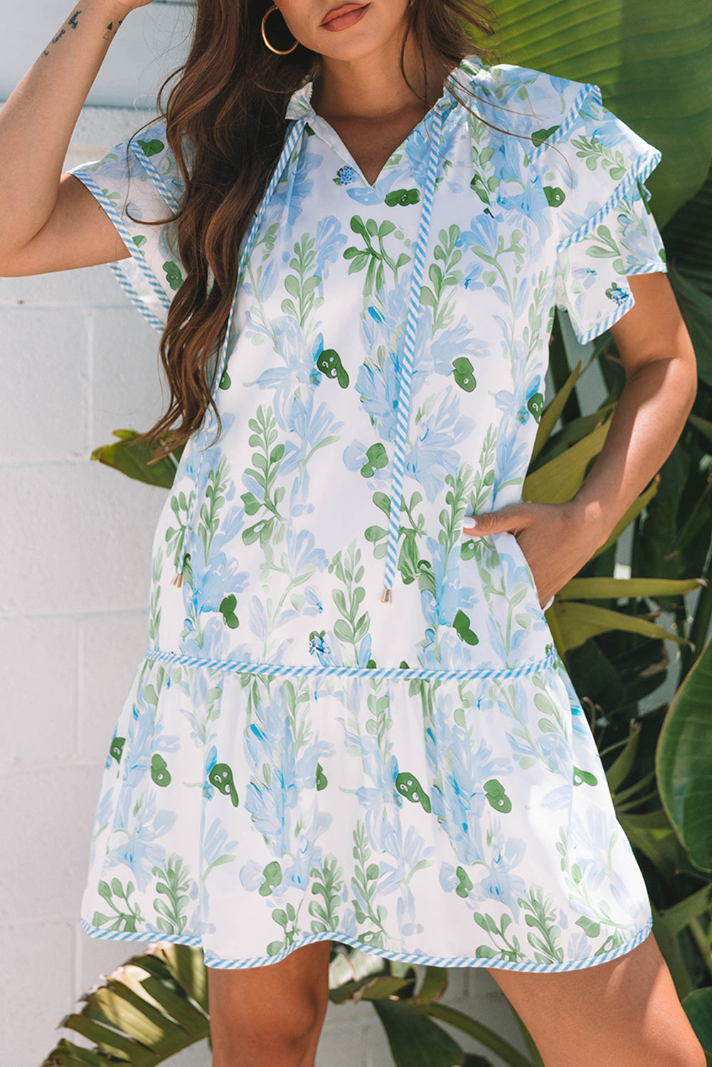 Bohemian Tiered Blue Beach Dress