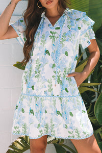 Bohemian Tiered Blue Beach Dress