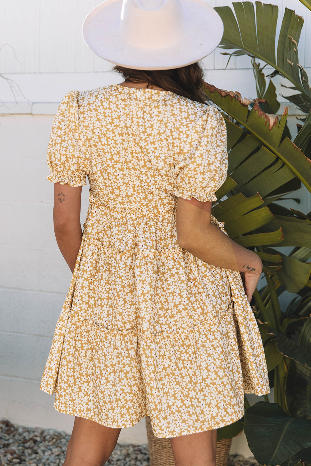 Bohemian tiered cotton dress detail
