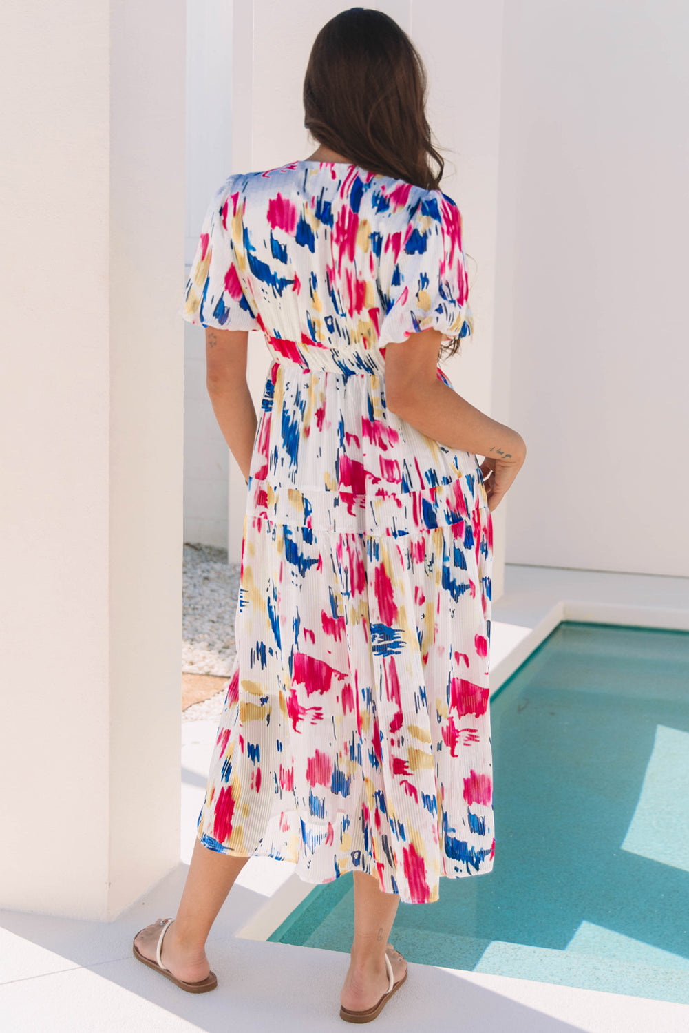 Bohemian tiered dress flowy fit