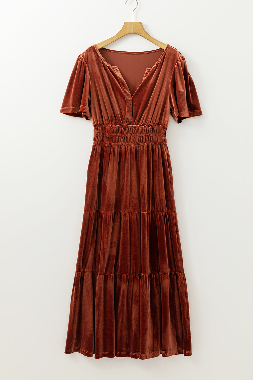 Bohemian tiered dress side view
