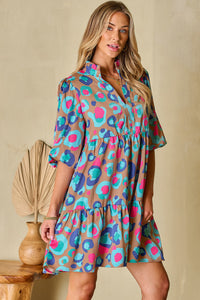 Bohemian Tiered Leopard Beach Dress