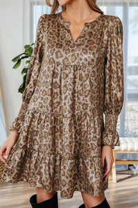 Bohemian Tiered Leopard Day Dress