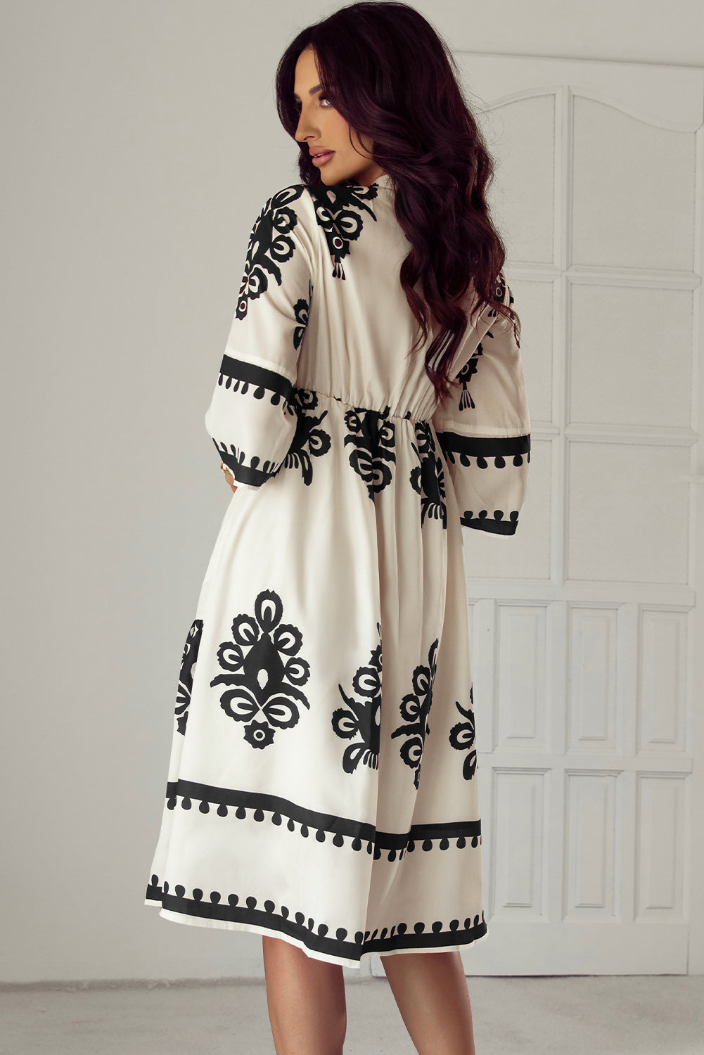 Bohemian Tiered Ruffle Midi Skirt