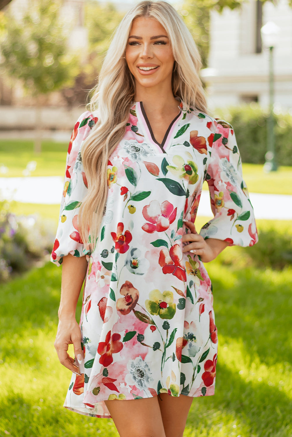 Bohemian Tiered Skirt Floral Print