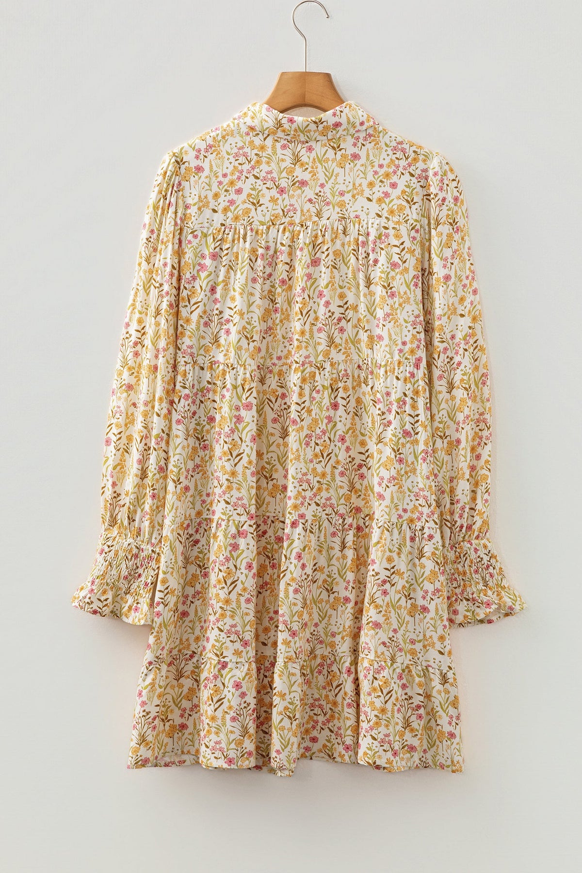 Bohemian Tiered Skirt Yellow Dress