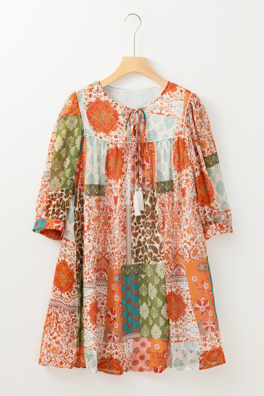 Bohemian V-Neck Boho Mini Dress