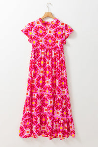 Bohemian v-neck maxi dress detail