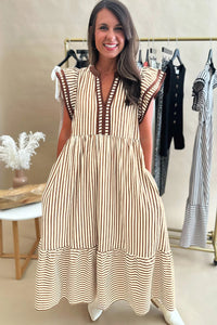 Bohemian V-Neck Midi Sundress