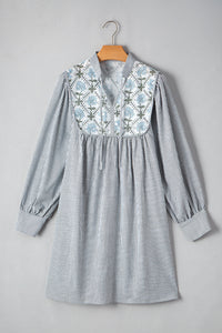 Bohemian V-Neck Stripe Dress