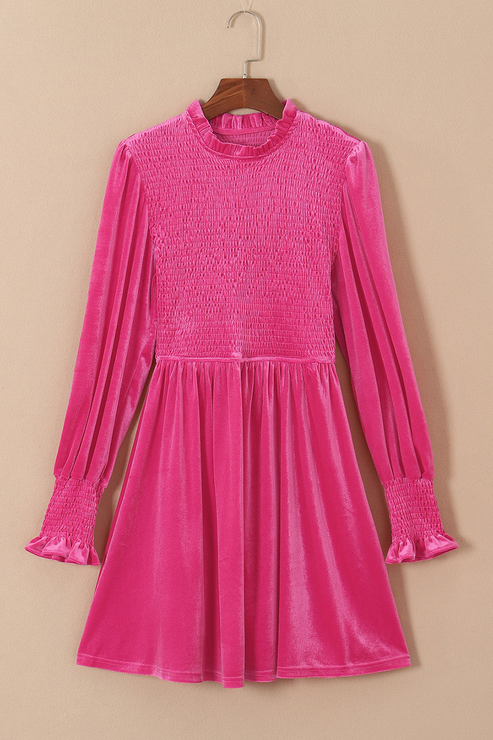 Bohemian Velvet Flowy Mini Dress