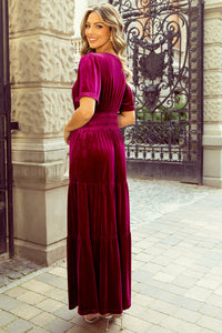 Bohemian velvet long dress detail