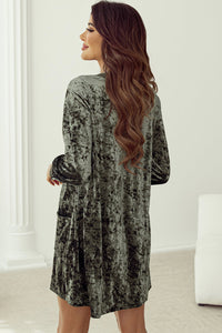Bohemian Velvet Mini Dress Front