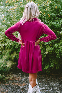Bohemian velvet mini dress front