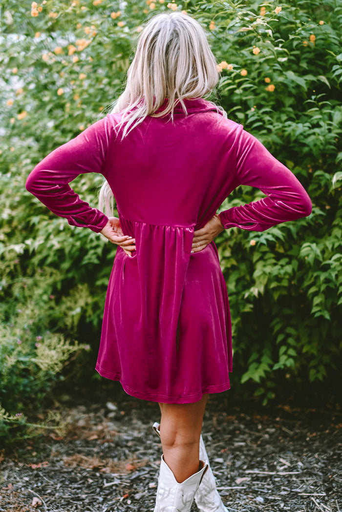 Bohemian velvet mini dress front