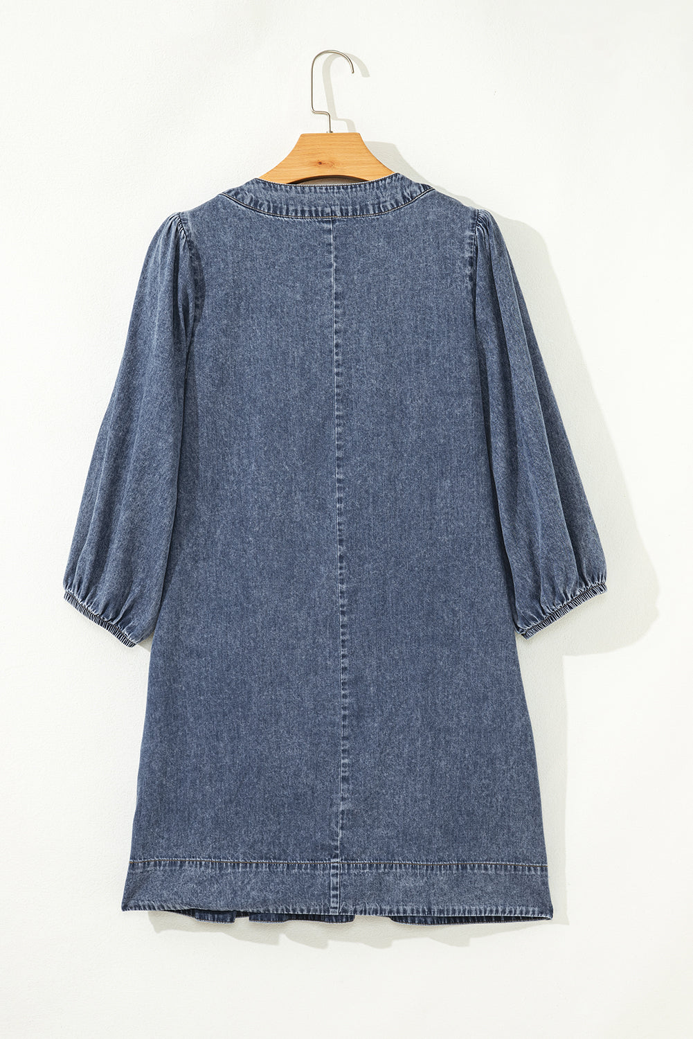 Bohemian washed denim flared dress