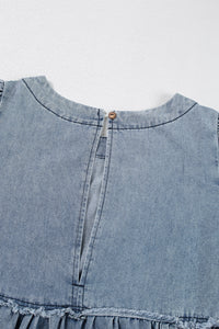 Bohemian Washed Denim Flowy Dress