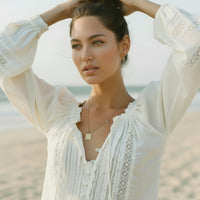 Bohemian White Cotton Relaxed Top