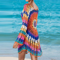 Bohemian white crochet swimwear coverup