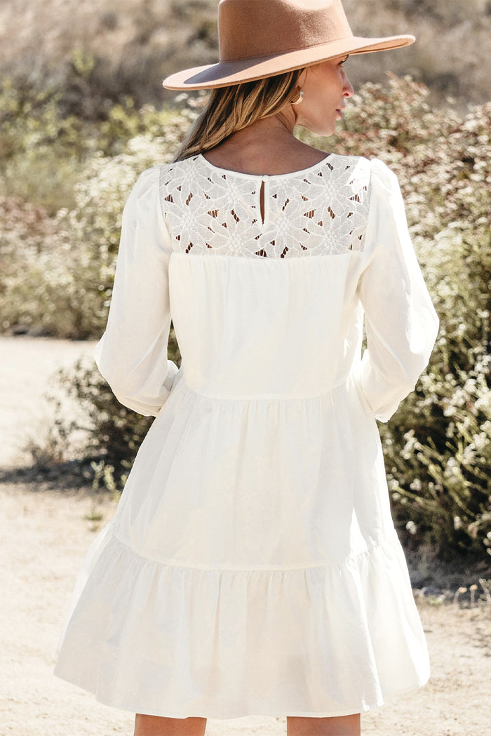 Bohemian white lace summer dress