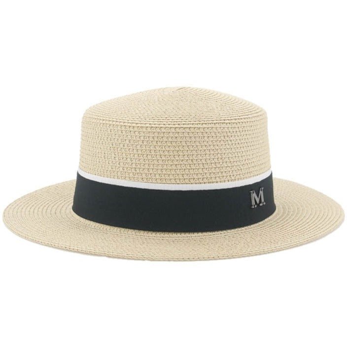 Bohemian wide-brim natural straw boater