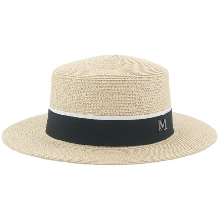 Bohemian wide-brim natural straw boater