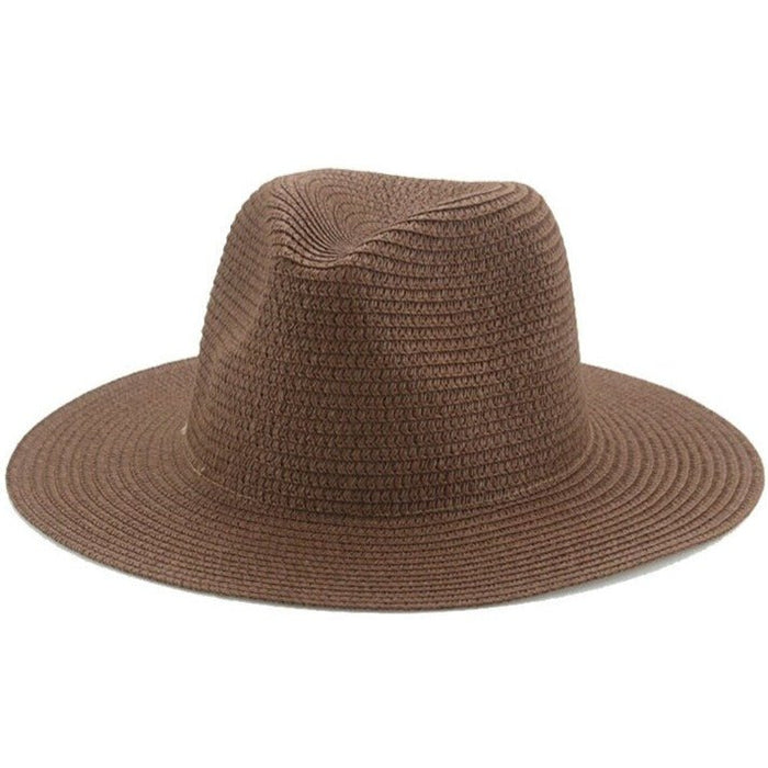 Bohemian wide-brim natural straw fedora