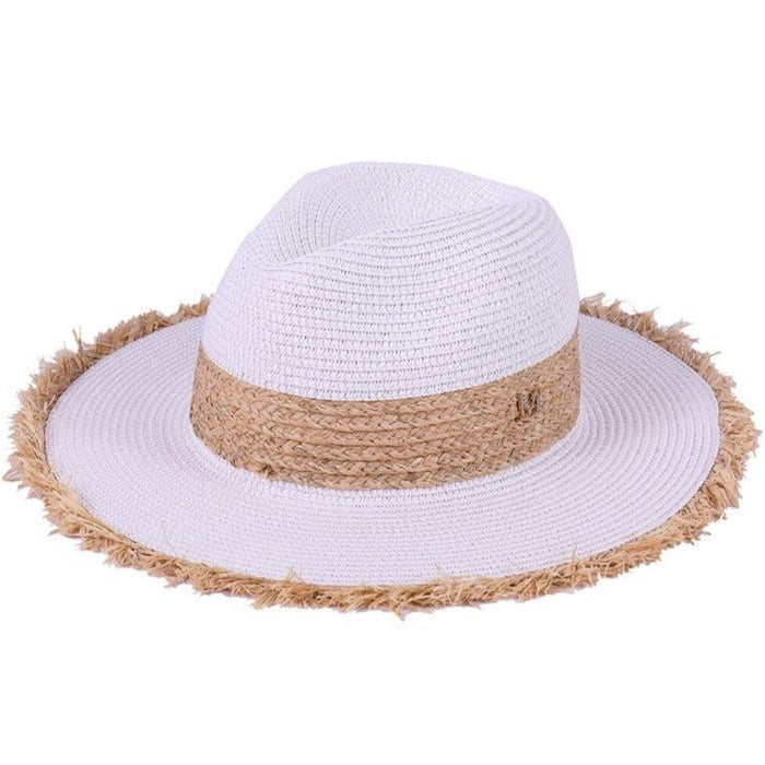 Bohemian wide-brim natural straw fedora