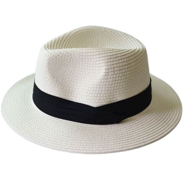 Bohemian wide-brim natural straw fedora