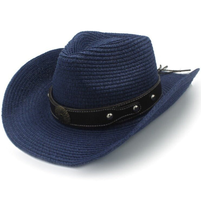Bohemian wide-brim natural straw hat