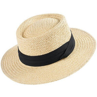 Bohemian wide-brim natural straw hat
