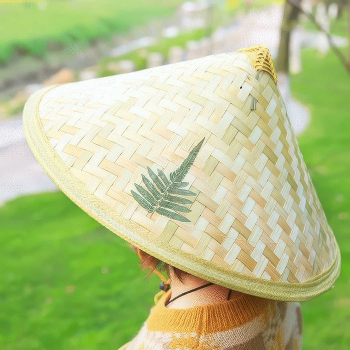Bohemian wide brim natural straw hat
