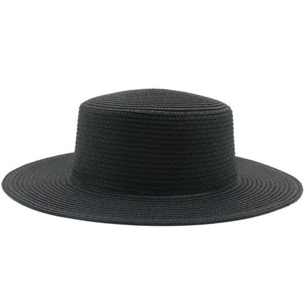 Bohemian wide-brim natural straw hat