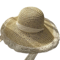 Bohemian wide brim natural straw hat